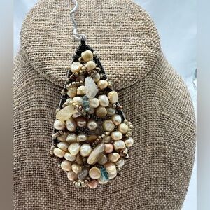 Beaded Stone Pendant